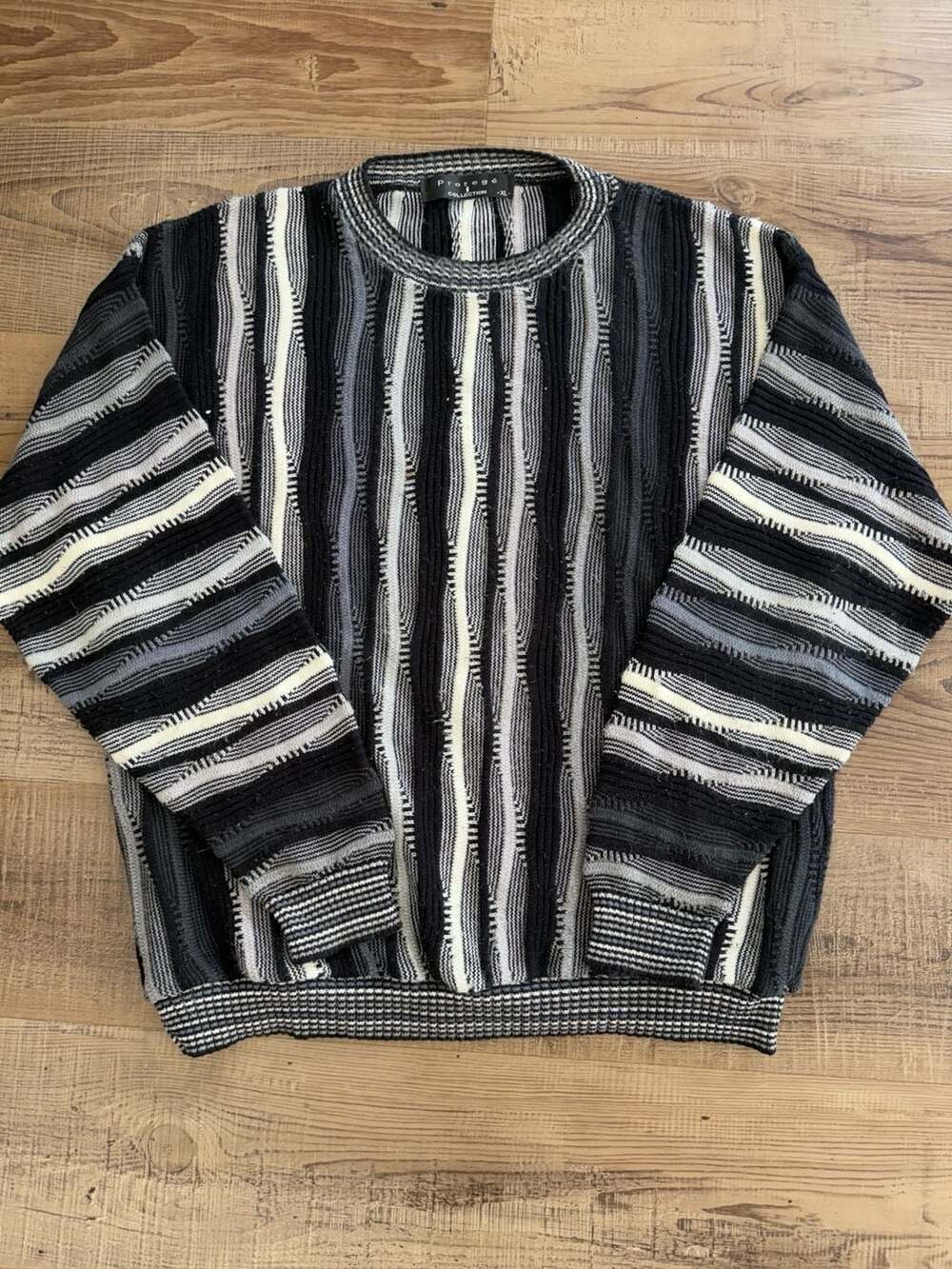 Protege Collection Vintage 90s Textured Knit Sweater XL Coogie Style Y2K Grandpa